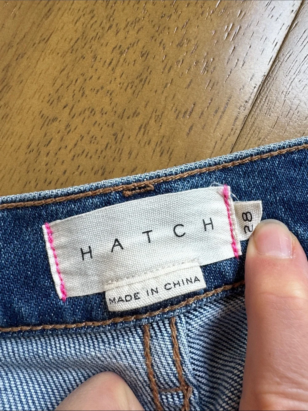 Hatch Women's Boyfriend Jeans in Light Blue with Distressed Details